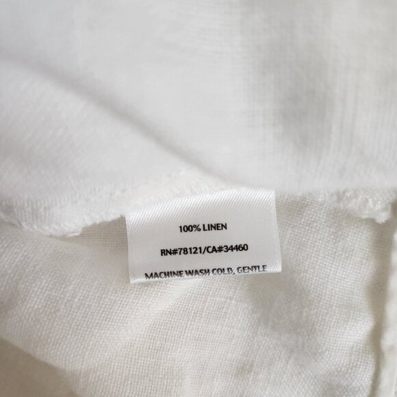 Eileen Fisher 100% Linen White Wide Leg Pants Women Medium Side Zip 34x27" - Picture 14 of 16